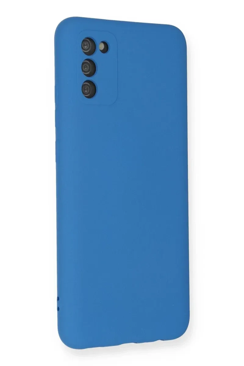 Samsung Galaxy A03S Uyumlu Kılıf Nano içi Kadife Silikon - Mavi