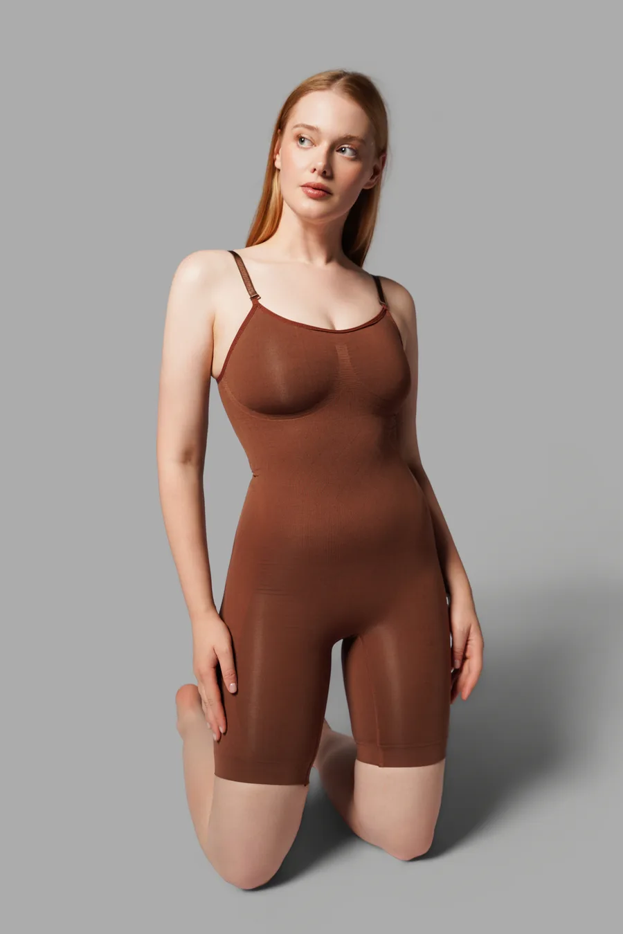 Tam Boy Tüm Vücut Korsesi Seamless 9050 Kahverengi