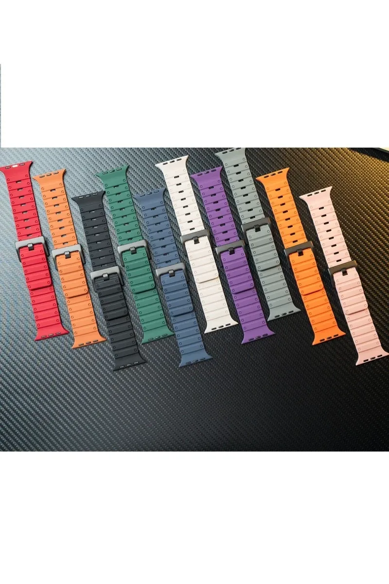 Apple Watch 42mm Uyumlu Magnus Mıknatıslı Silikon Kordon - Mavi