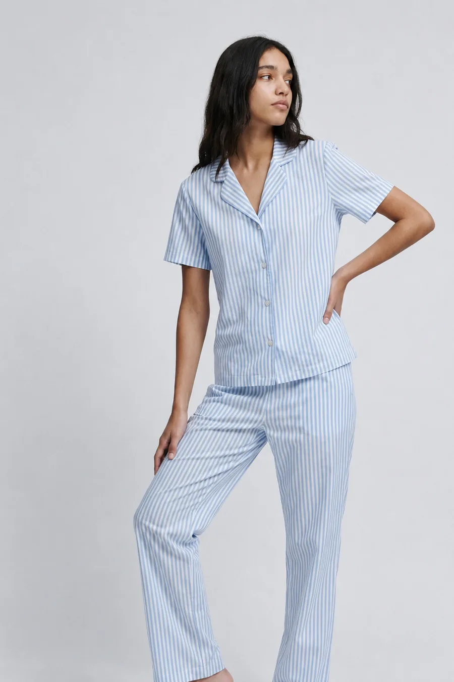 Standart Boy Elastanlı Mavi Pijama Takımı