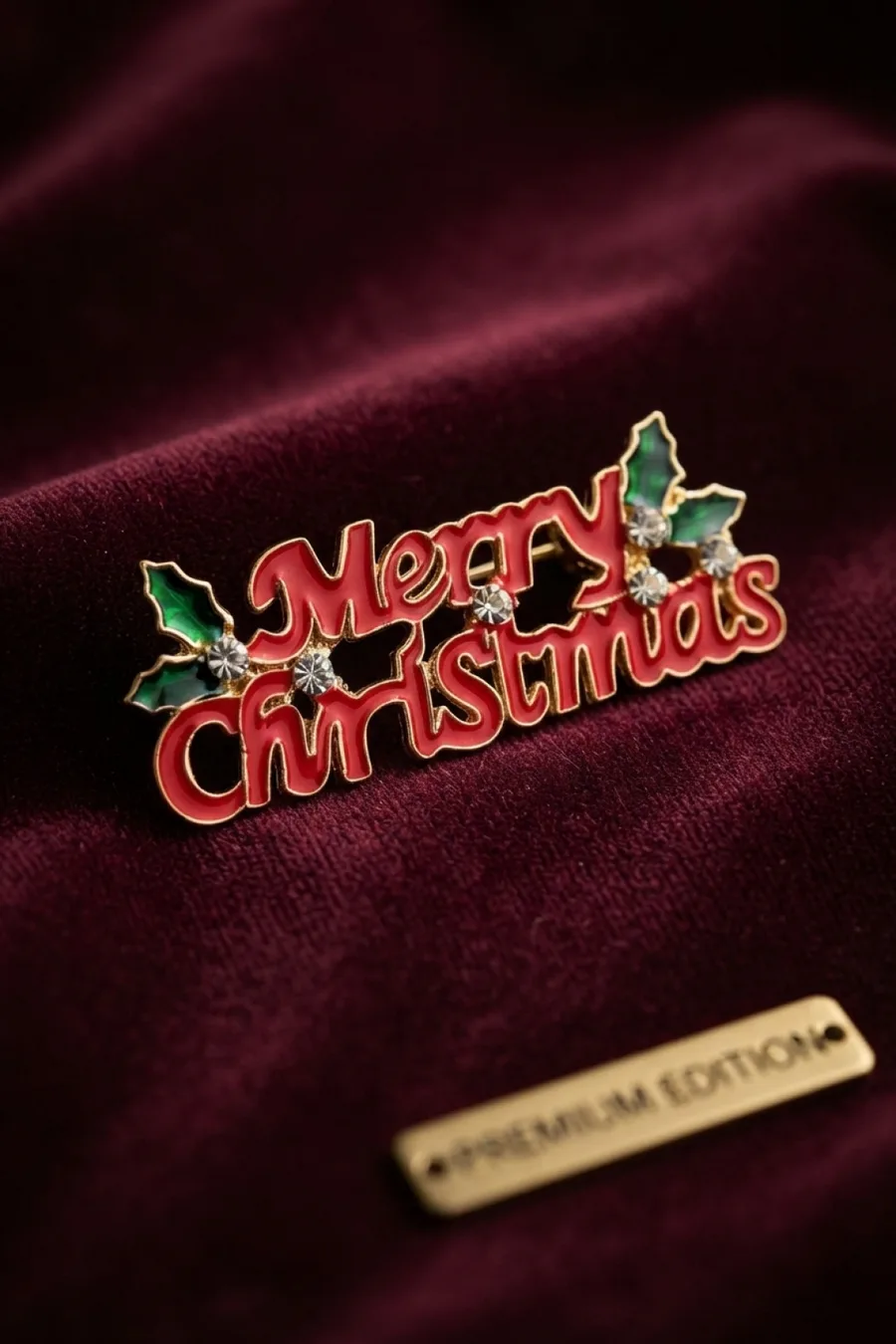 Yılbaşı Temalı Merry Chirstmas Yazılı Broş