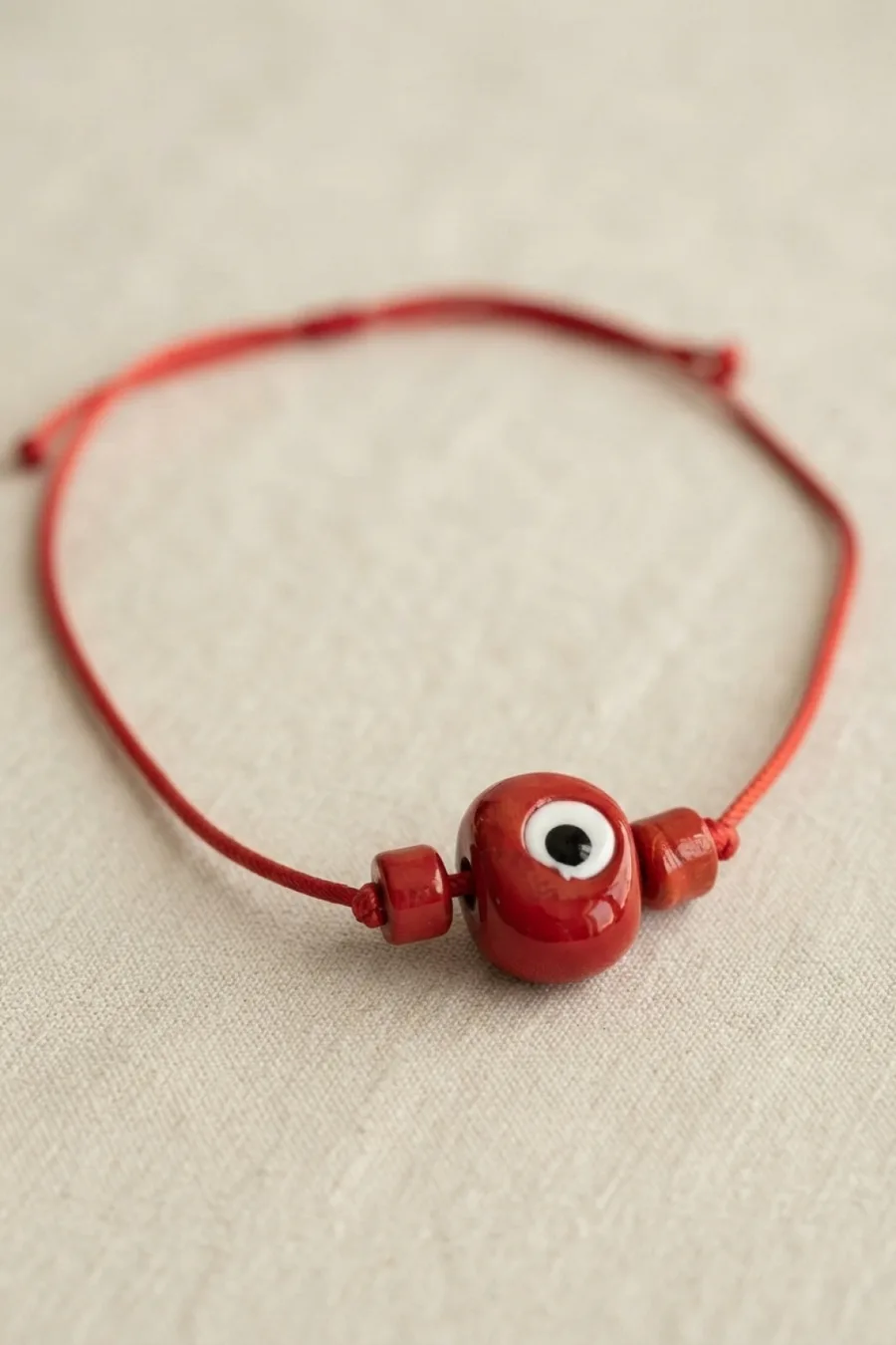 Handmade Bohem Kırmızı Nazar Kolye