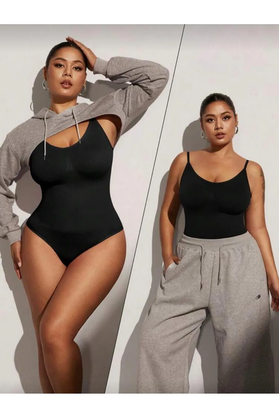 Kadın Büyük Beden Siyah Dikişsiz Çıtçıtlı Toparlayıcı Body Korse 9051