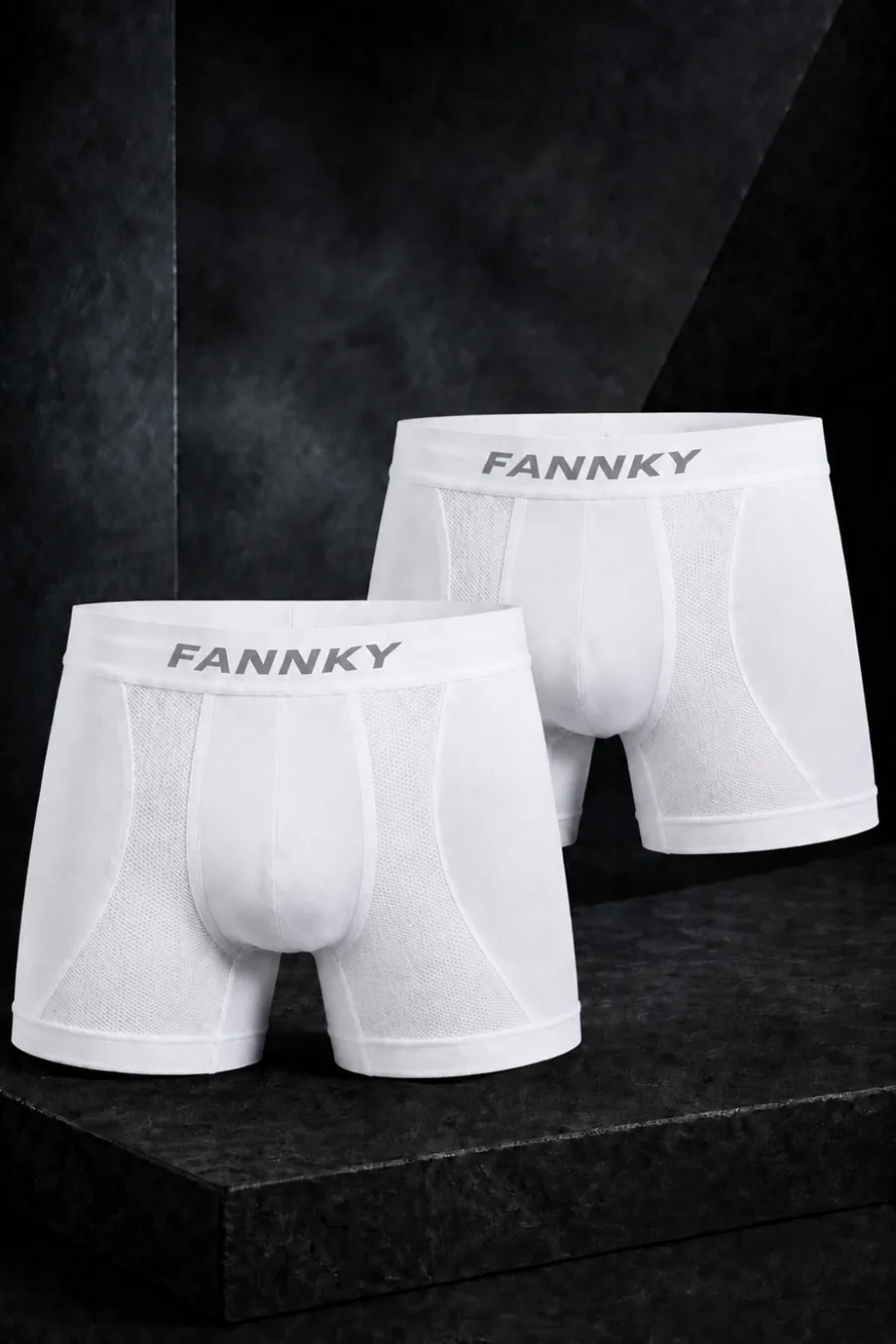 Erkek Rahat Esnek Seamless 2 Li Beyaz Boxer