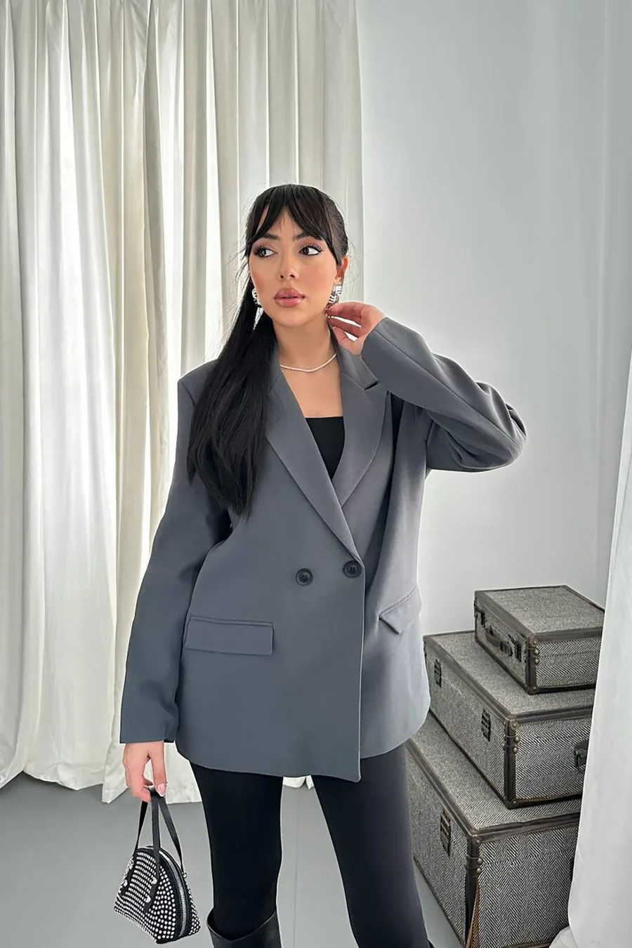 Füme Blazer Ceket