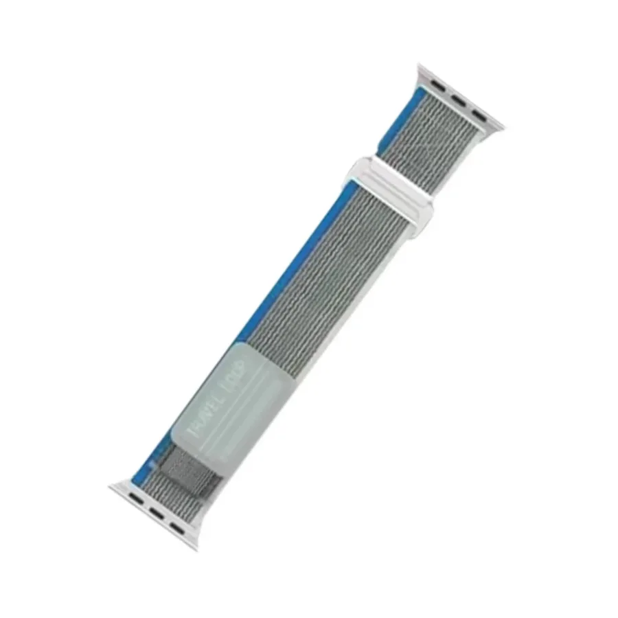 Apple Watch 42mm Uyumlu Alice Kumaş Kordon - Mavi-Gri