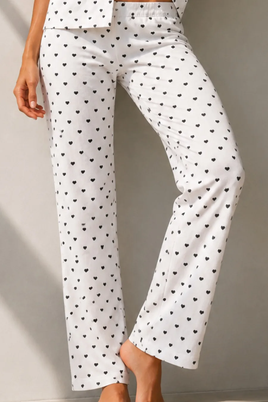 Kadın Klasik Doğal Düğme Gece Kar Beyaz Pijama Takımı