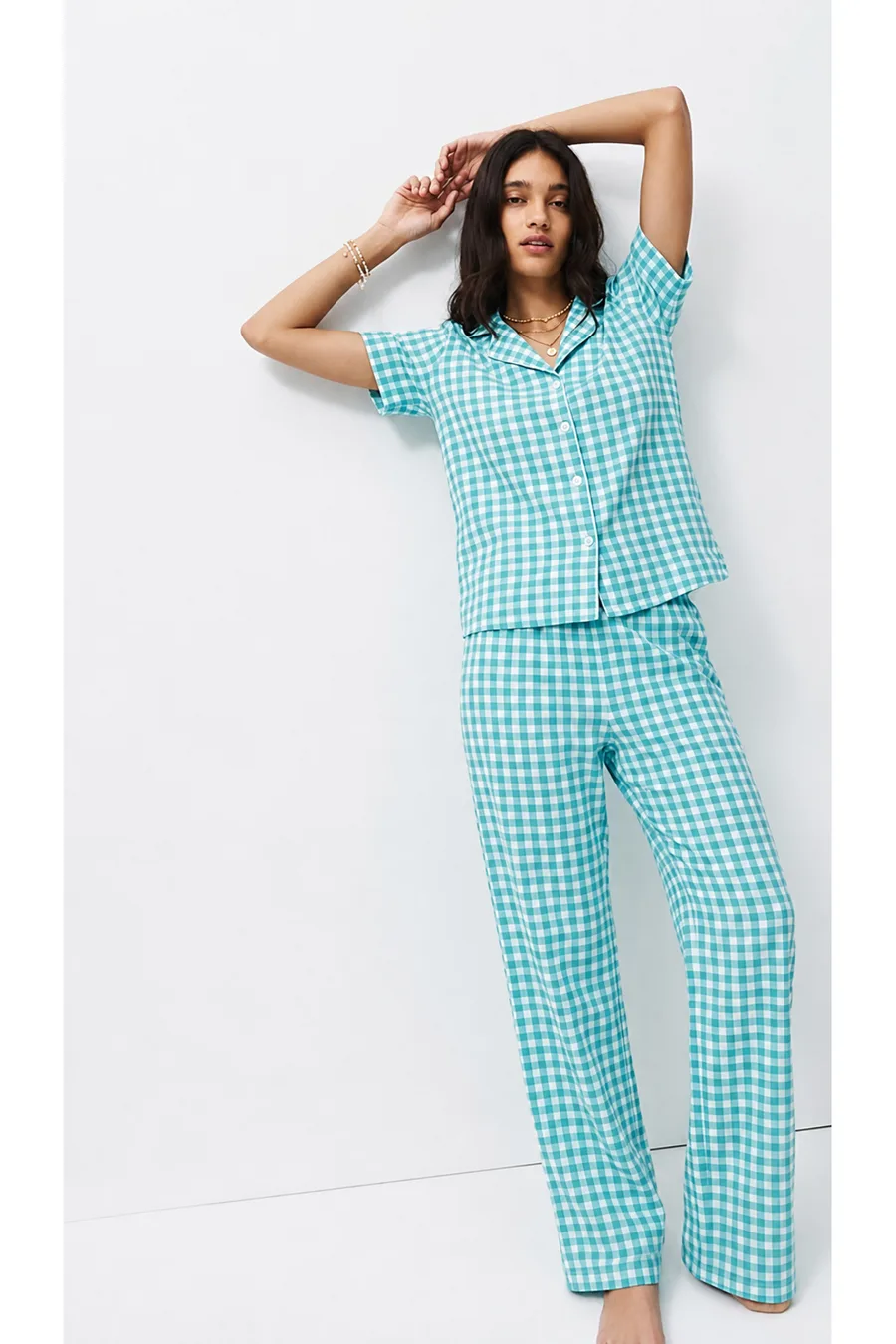 Standart Boy Elastanlı Su Yeşili Pijama Takımı