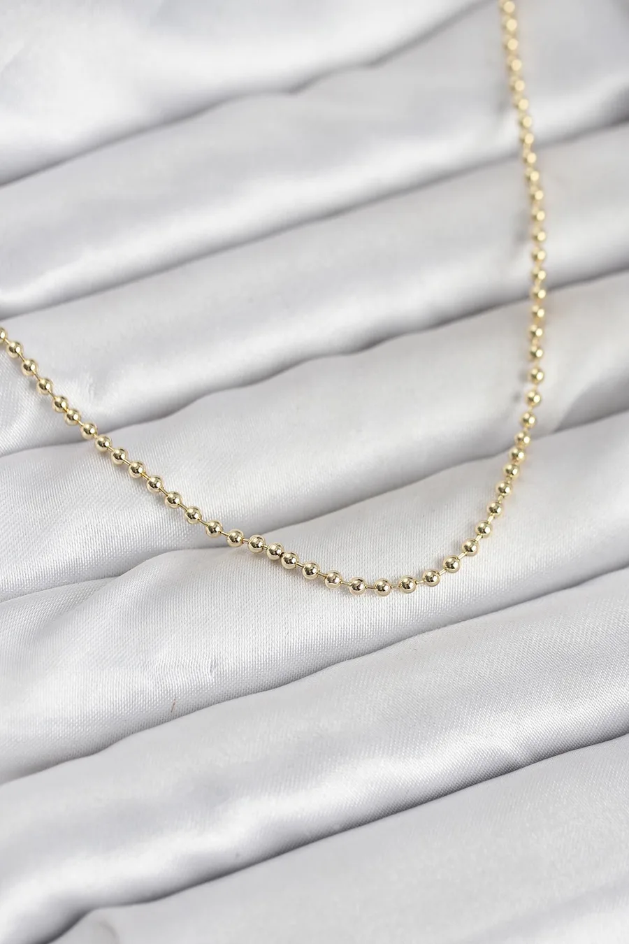 CM 14K Gold Renk Top Zincirli Model 60 cm Kadın Kolye