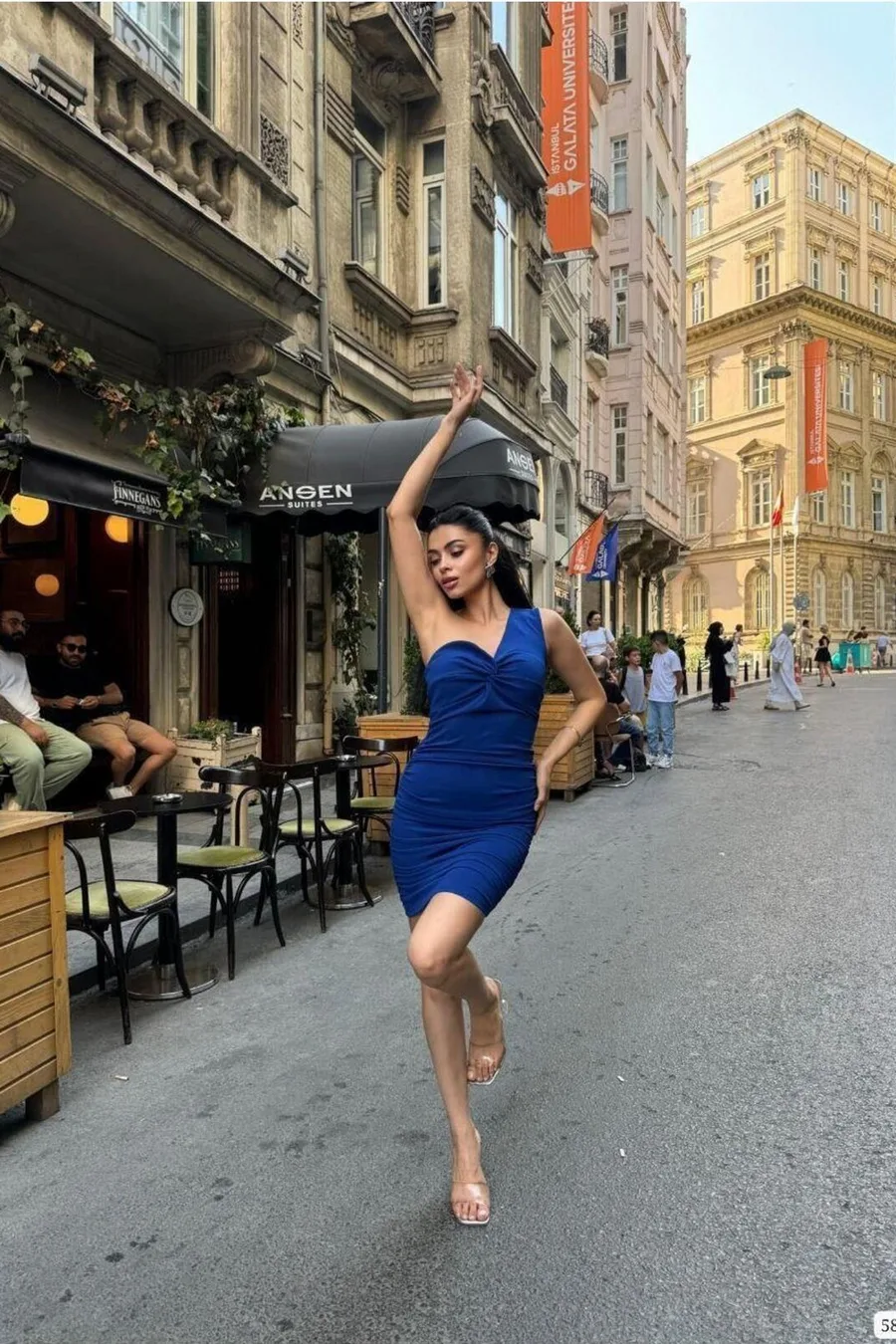 Straplez Büzgülü Balık Abiye Kesim Elbise