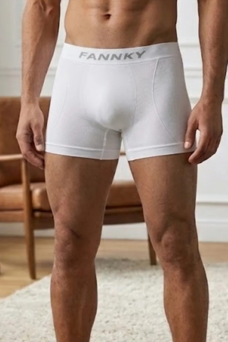 Erkek Rahat Esnek Seamless 3 Lü Boxer Kahverengi