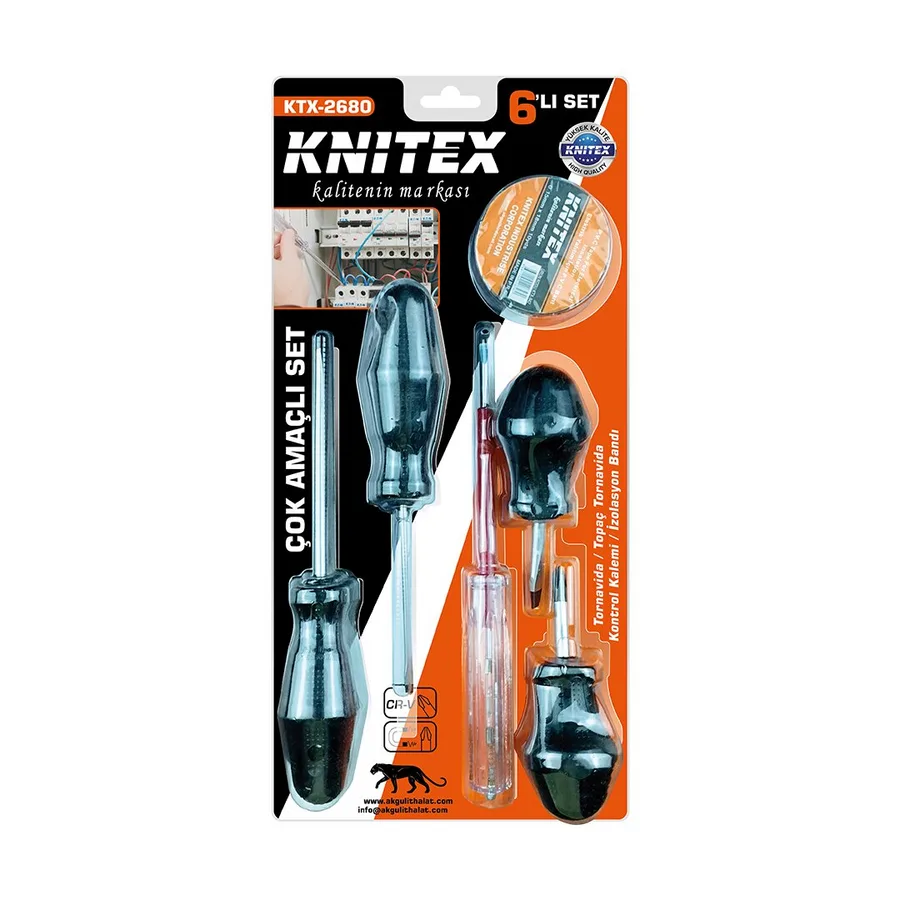 6pcs Tornida - Çok Amaçlı Set Tornida - Topaç Tornida - Kontrol Kalem - Elektrik Bant