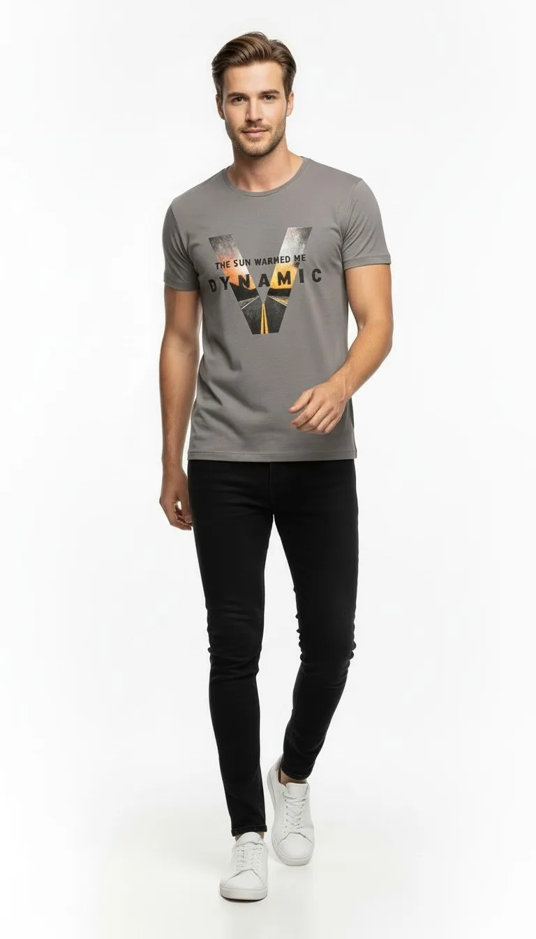 Urban Grafik Baskılı Erkek T-Shirt – Streetwear Stil, Günlük Rahat Kalıp