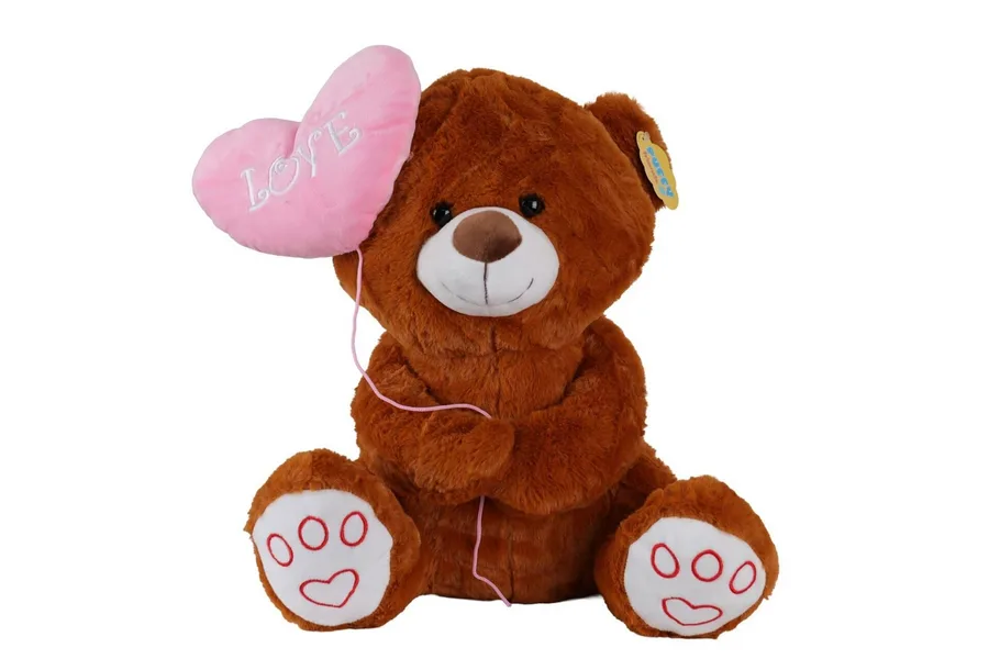 4740 Sun-Jnh-Pff-Sk Peluş Ayı Kalpli Bnlu 40cm 2r