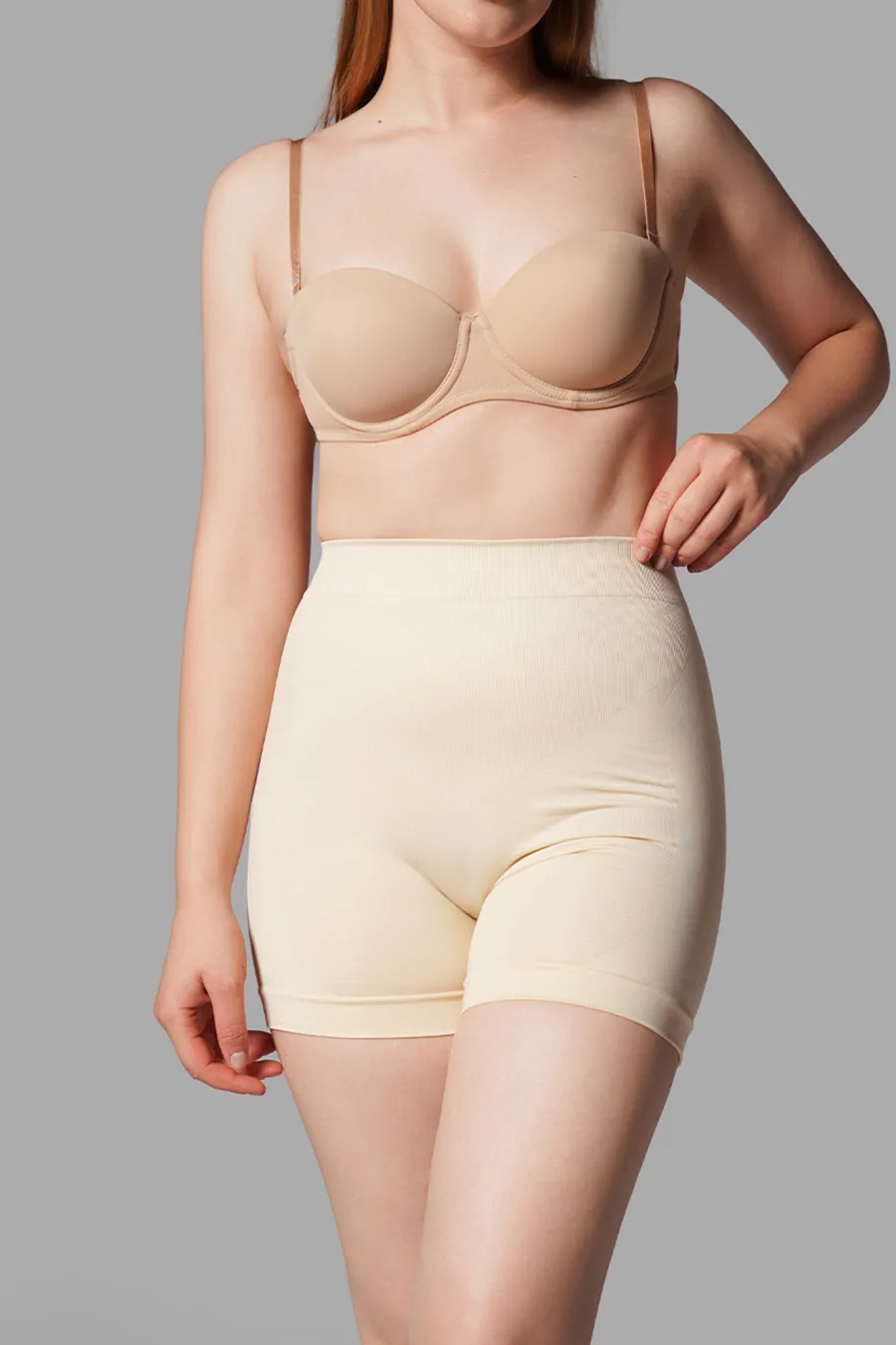 Push Up Seamless Dikişsiz Popo Şekillendirici Kısa Paçalı Korse 2064 Bej