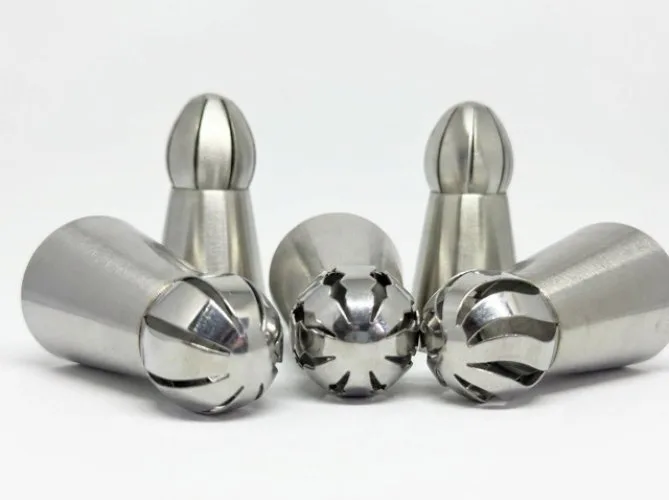 5'li Profesyonel Rus Top Duy Ucu Seti – 5.9 cm Büyük Boy Paslanmaz Çelik a Sıkma ve Fırfır Uçları