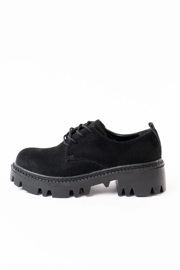 Kadın Casual Loafer Günlük Tabanlı Bağcıklı Ayakkabı Ayakkabı Süet Yüksek