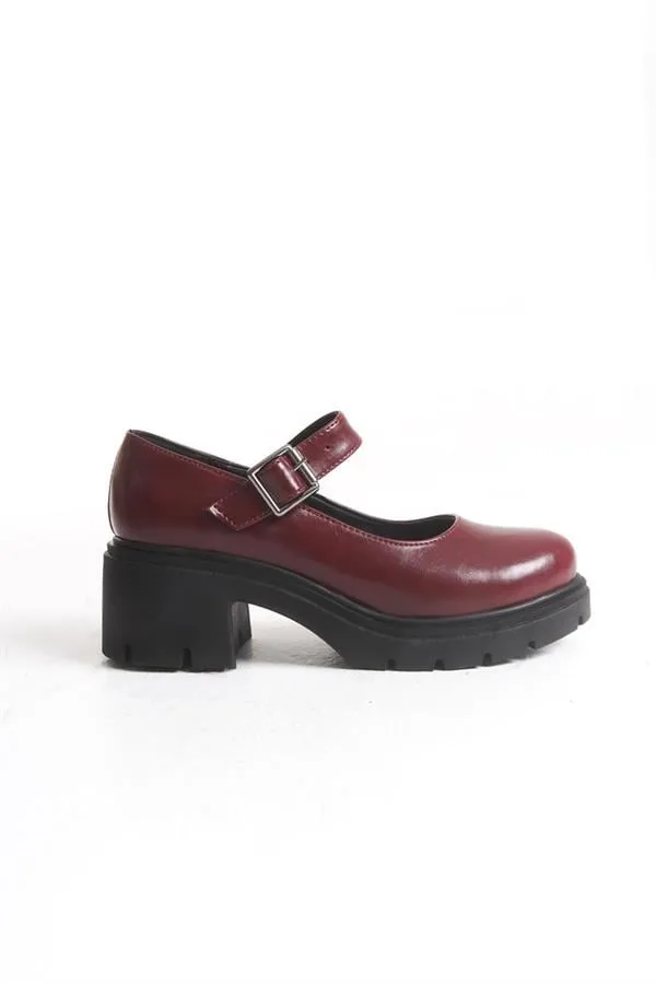 Kadın Casual Loafer Tabanlı Ayakkabı Ayakkabı Tokalı Kırışık Rugan Yüksek