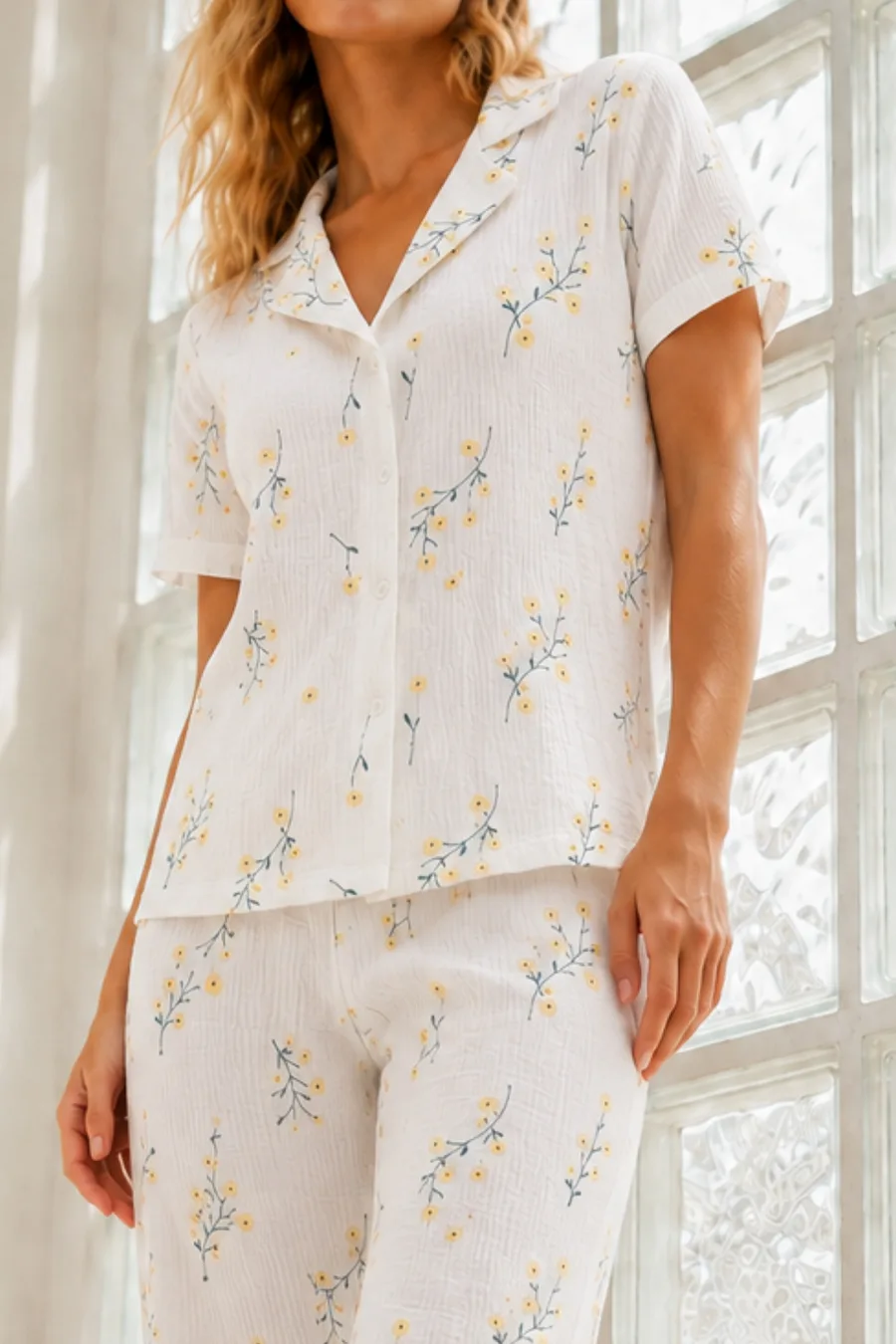 Kadın Genç Loose İpliği Boyalı Çok Renkli Pijama Takımı