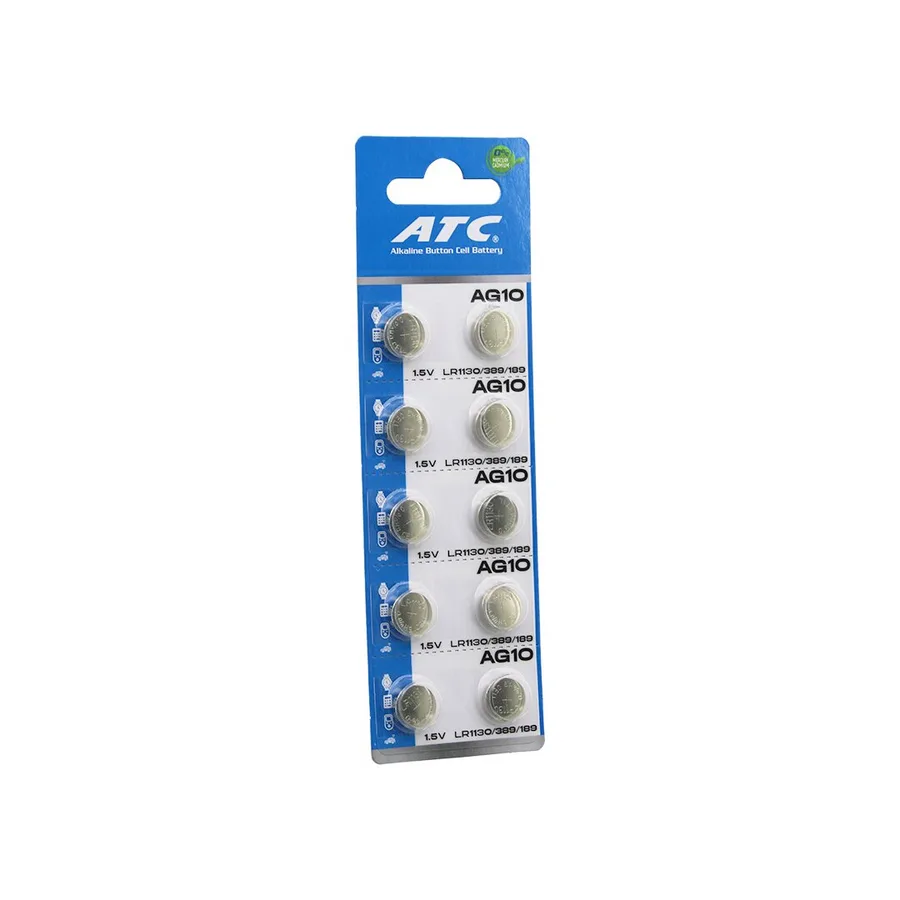 Atc Line Button Battery ( Ag10 ) ( Lr-1130/389/189 ) ( Düğme Pil ) ( Lin ) ( 1.5v ) ( 10lu Kart )*400