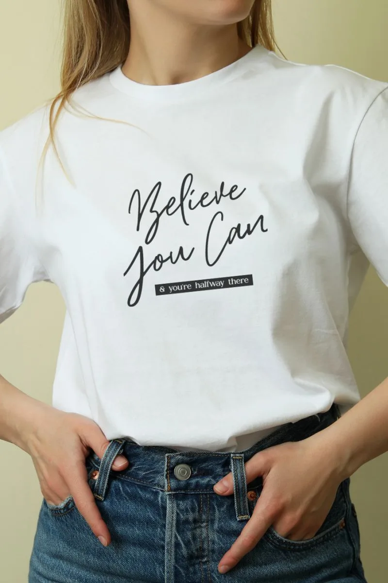 Unisex Oversize 24/1 Penye DTF Baskılı Tişört - DTF207