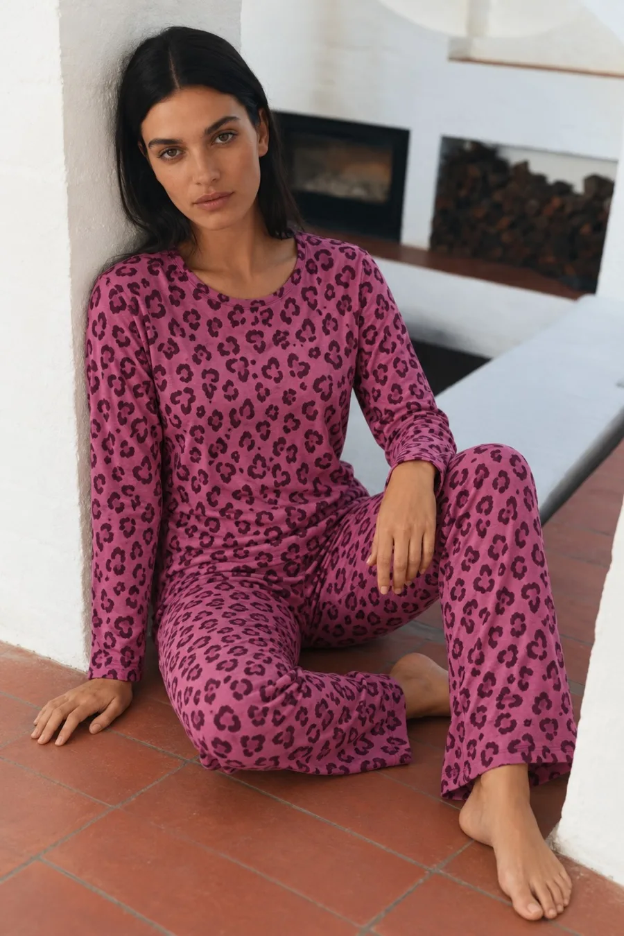 Kadın Çizgili Regular Şık Lila Pijama Takımı
