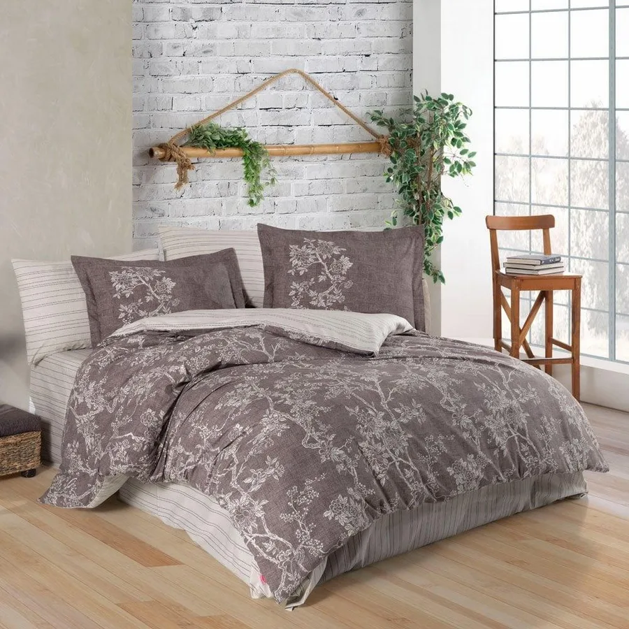 Çift Kişilik Poplin Nev Takımı Dream Kahve