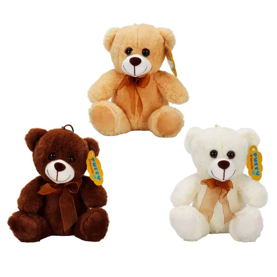 0998 Sun-Jhn-Pff-Sk Peluş Ayı Oturan Kurdeleli 21cm 2r