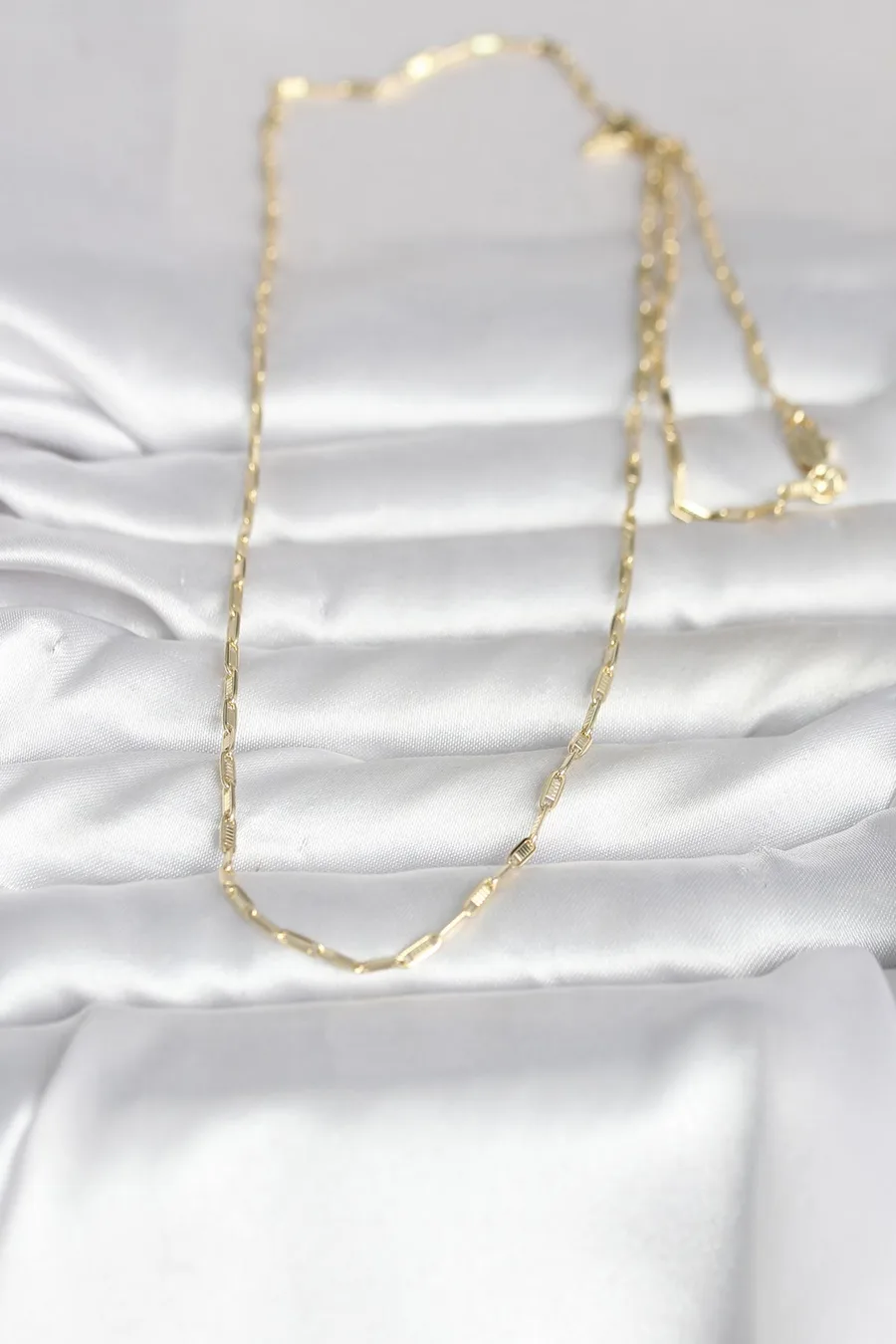 CM 14K Gold Renk İnce Ataç Zincir Model 60 cm Kadın Kolye
