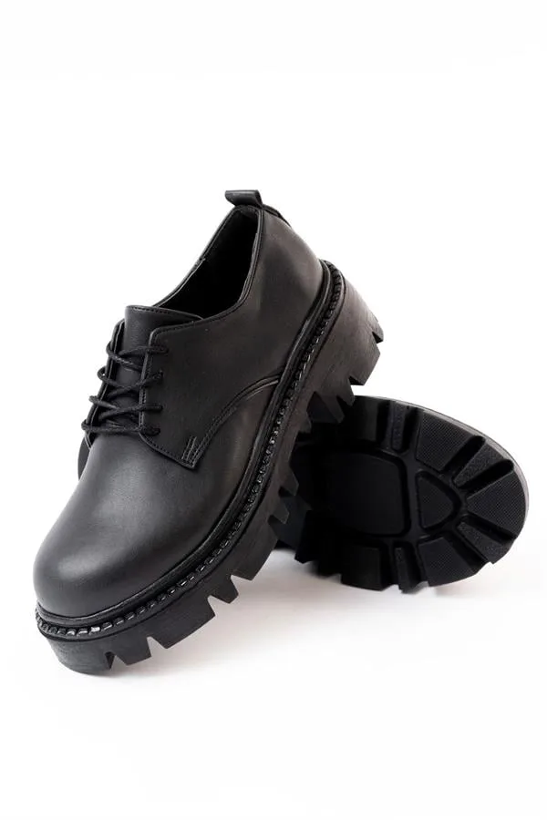 Kadın Casual Loafer Günlük Tabanlı Bağcıklı Ayakkabı Ayakkabı Yüksek