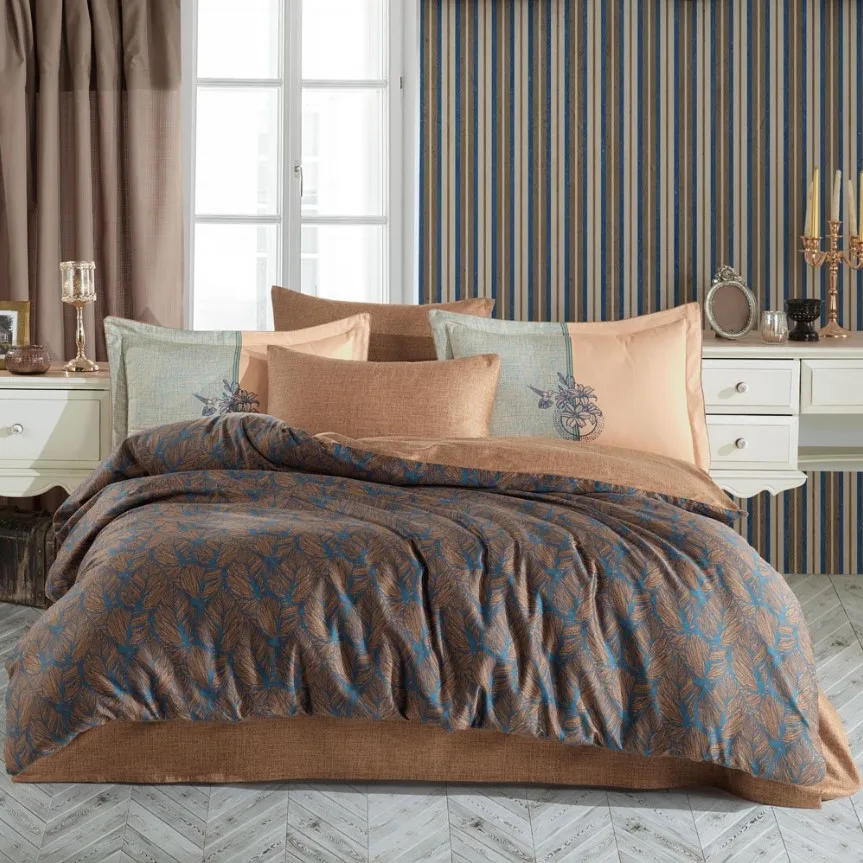 Çift Kişilik Saten Nev Lotus Bronz