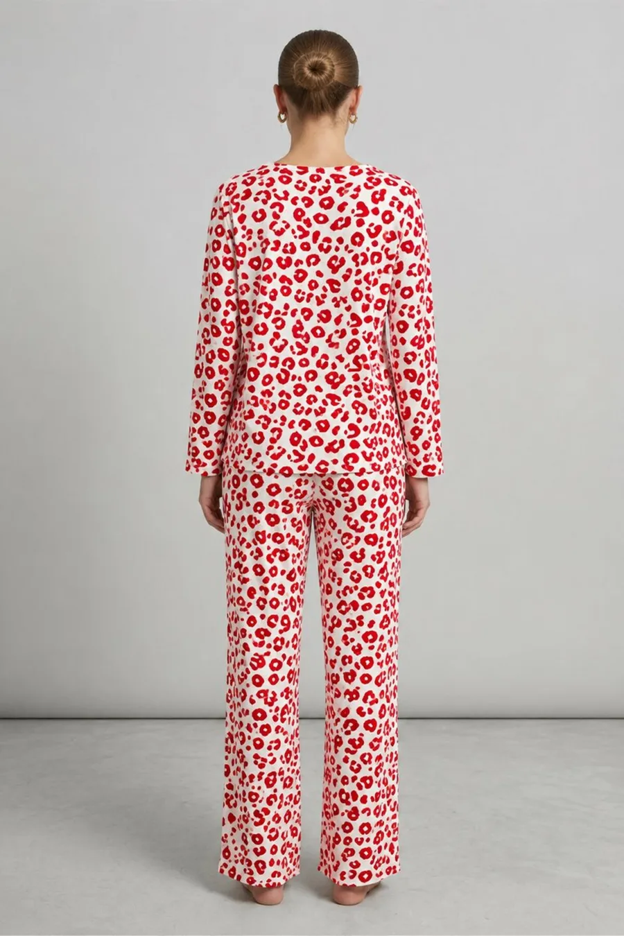 Kadın Comfort Esnek Kırmızı Pijama Takımı 4686