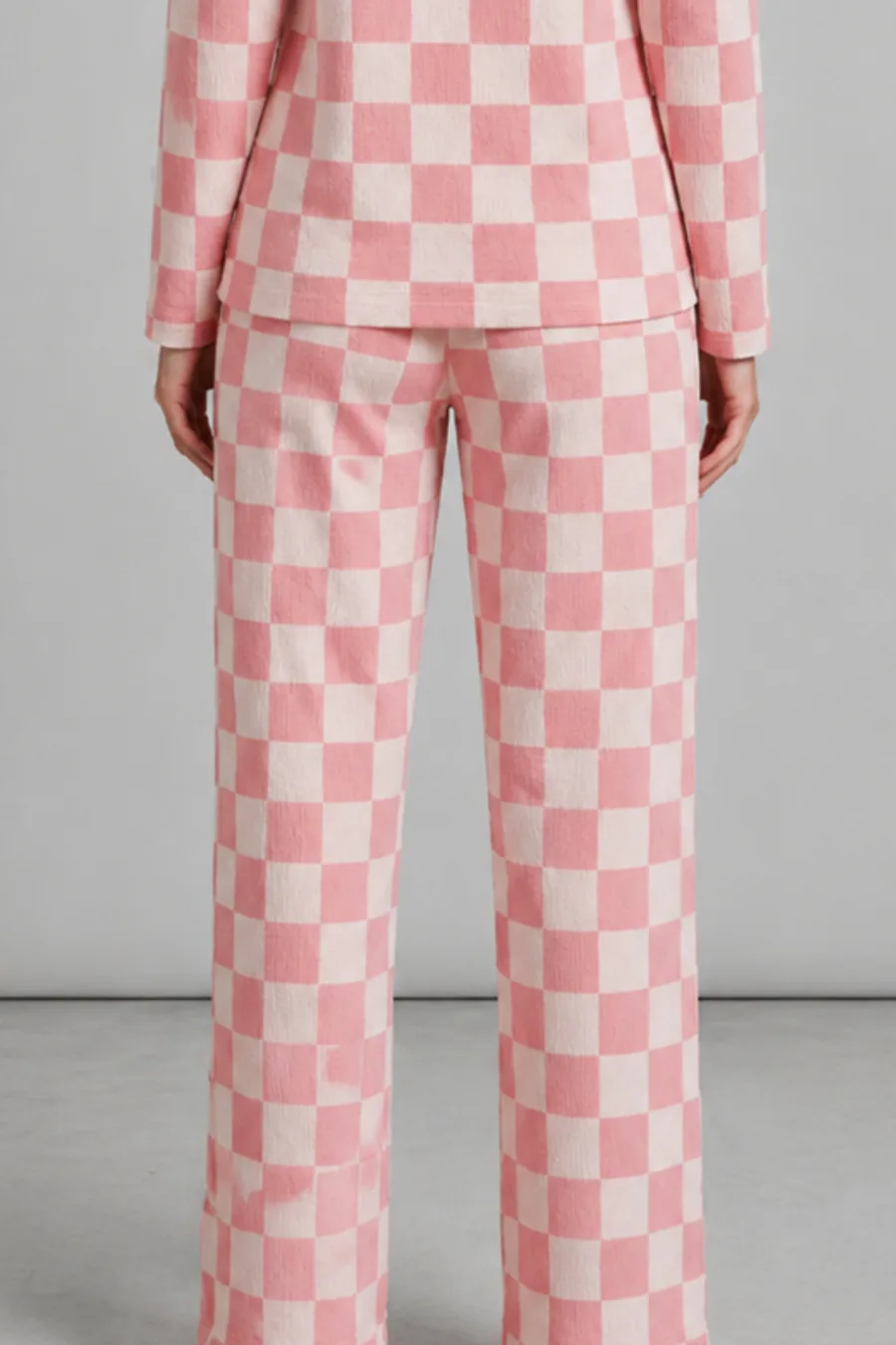 Kadın Çizgili Regular Fit Pembe Pijama Takımı 4691