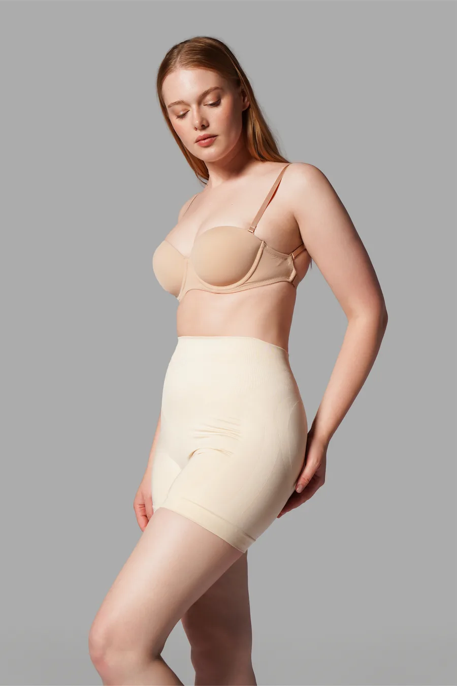 Push Up Seamless Dikişsiz Popo Şekillendirici Kısa Paçalı Korse 2064 Bej
