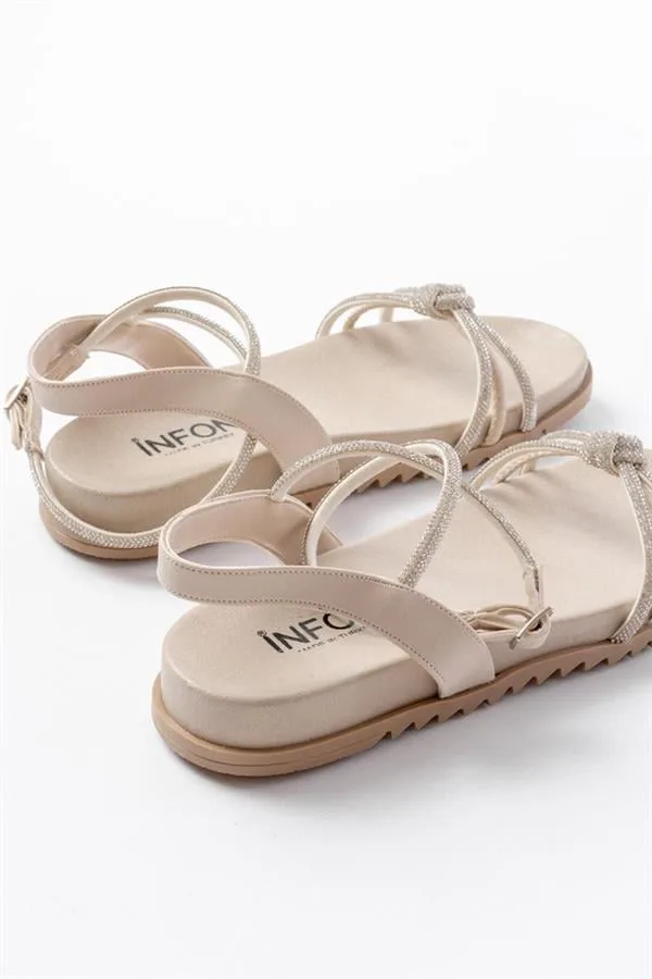 Kadın Taşlı Nefes Dengeli Yazlık Sandalet Açık