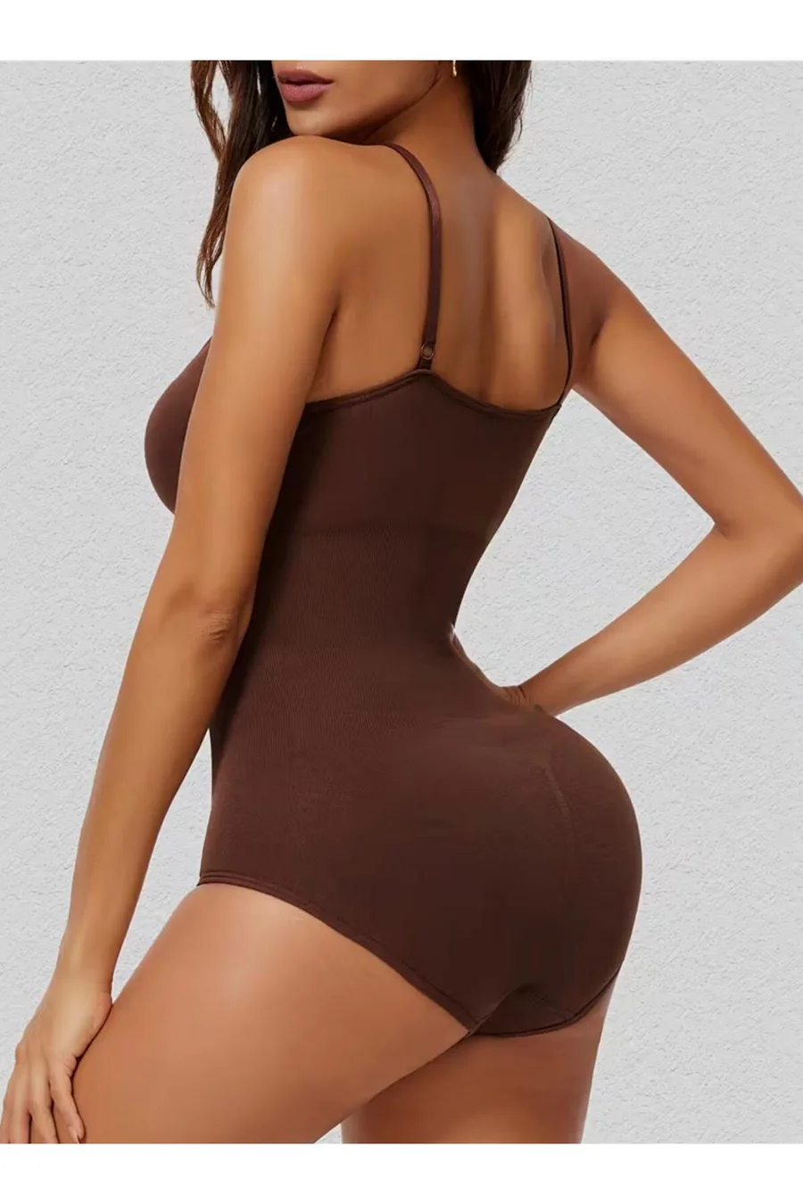 Kadın Kahverengi Dikişsiz Çıtçıtlı Toparlayıcı Body Korse 9051
