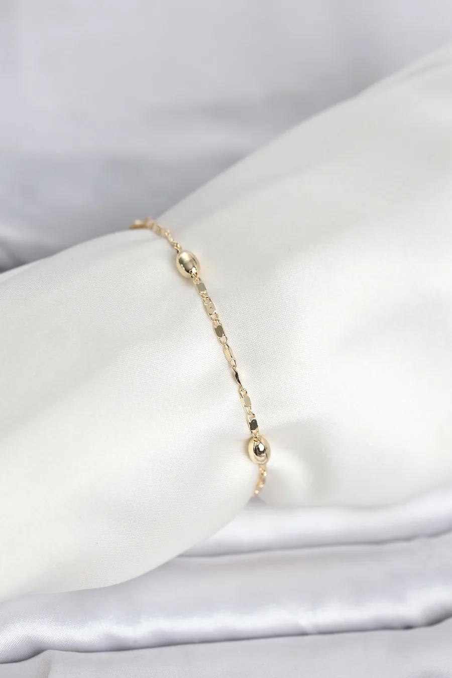 CM 14K Gold Renk Damla Topçuk Model Kadın Bileklik