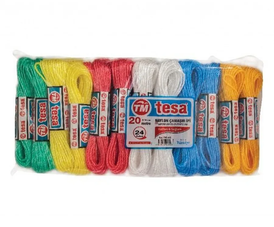 Temsan 20 Metre Naylon Çamaşır İpi 24'lü