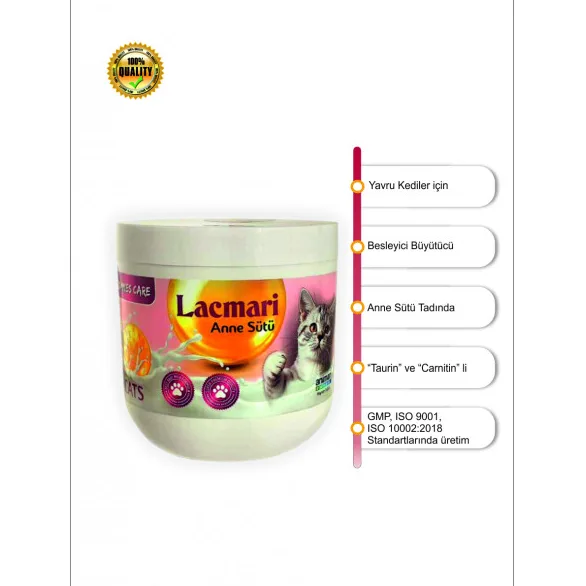 Animari Lacmari cat 200 gr Yru Kediler Için Süt Tozu