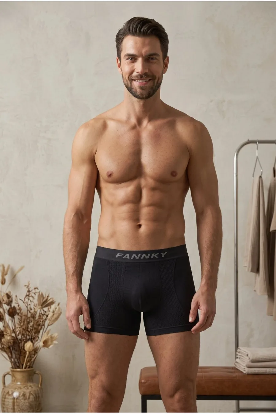 Erkek Casual Comfort Günlük 3 Lü Siyah Boxer
