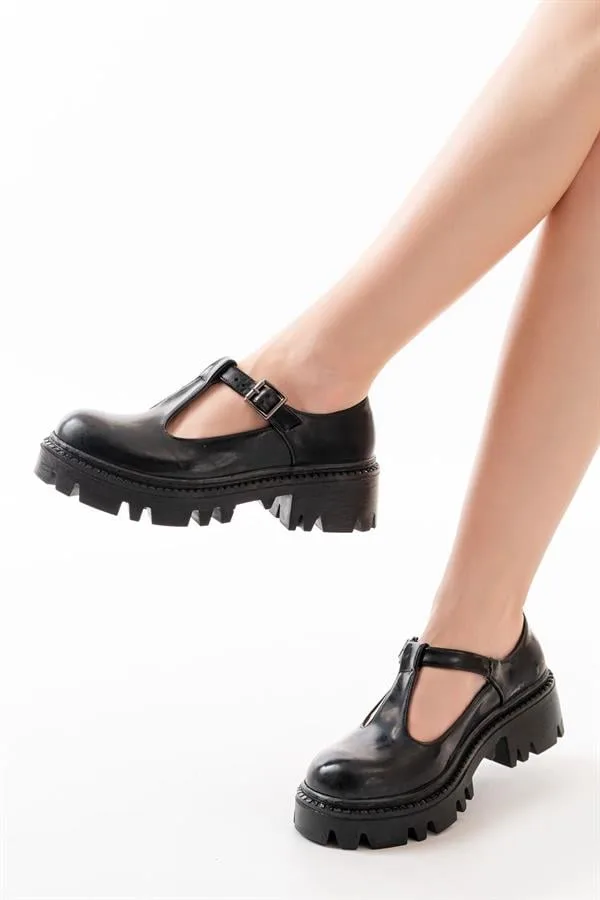 Kadın Casual Loafer Günlük Tabanlı Ayakkabı Ayakkabı Rugan Yüksek