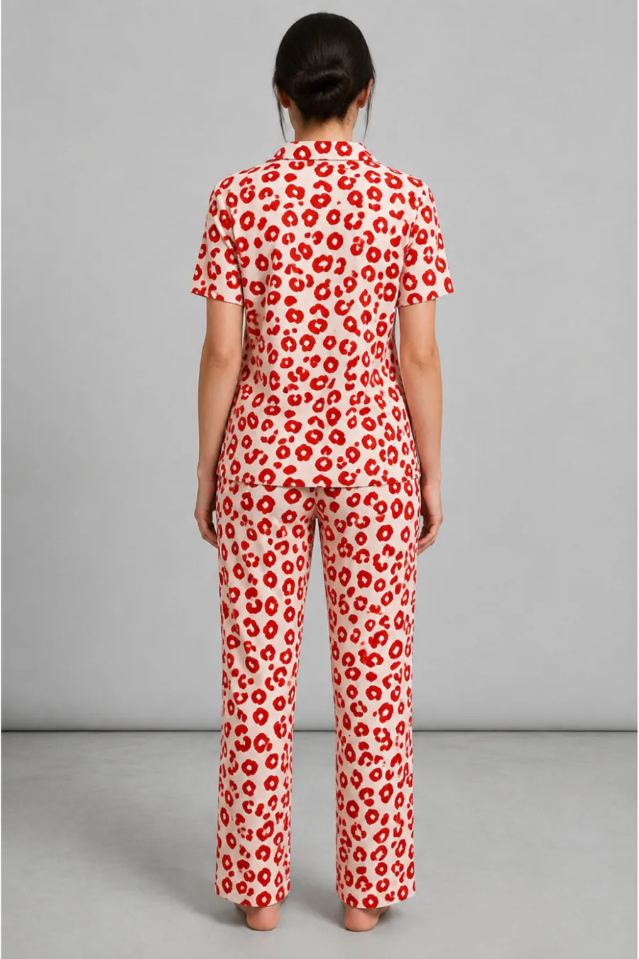 Kadın Kısa Kol Comfort Kırmızı Pijama Takımı 4725