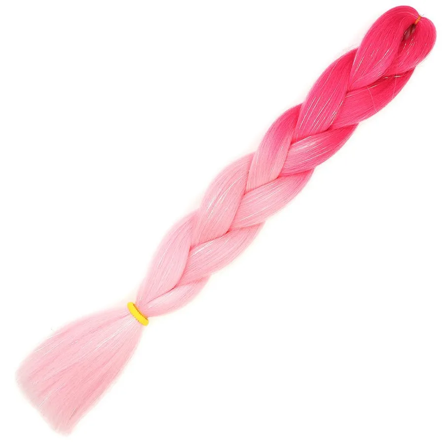 Simli Koyu Pembe / Pembe / Şeker Pembesi Ombreli Örgülük  100 Gr.