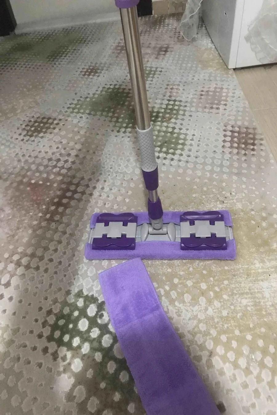 Teleskobik Cam Yer Tan Silme - İstediğin Bezi Tak Kullan - 4 Mandallı -Yedek Bezli Mop Seti