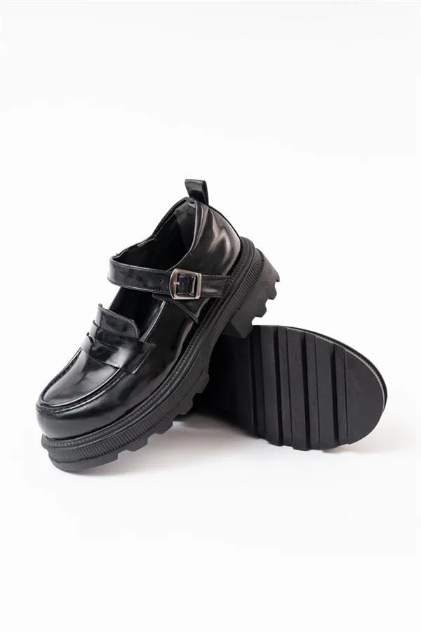 Kadın Casual Loafer Tabanlı Ayakkabı Ayakkabı Esnek Rugan Yüksek