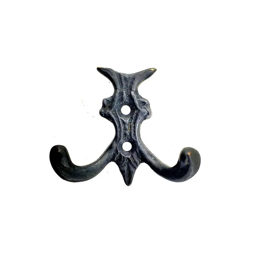 Antika Tarz Dekoratif Pirinç K Çiftli Askı - 50x55mm, Oksit