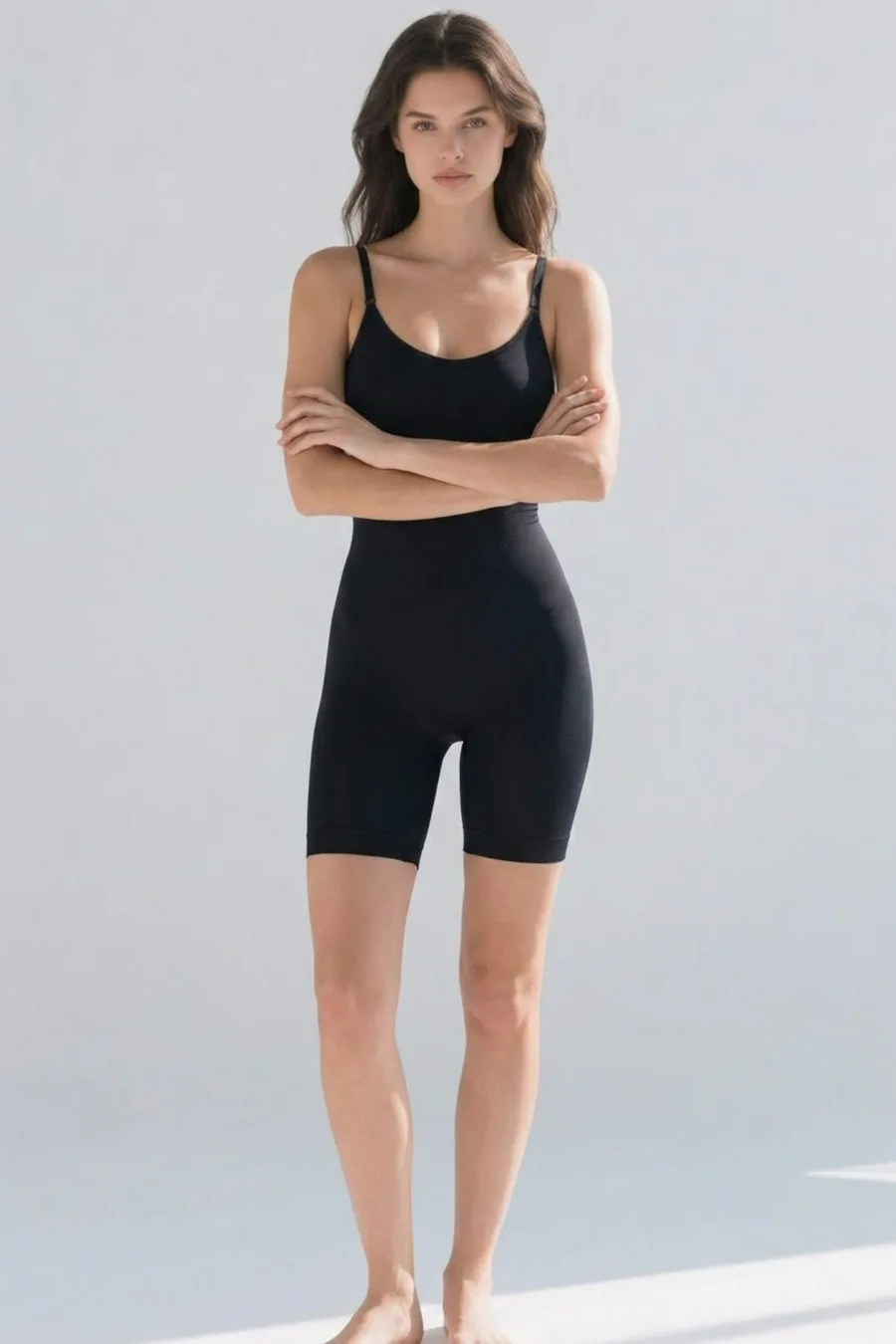 Kadın Bel Bacak Sıkılaştıran SİYAH Full Body