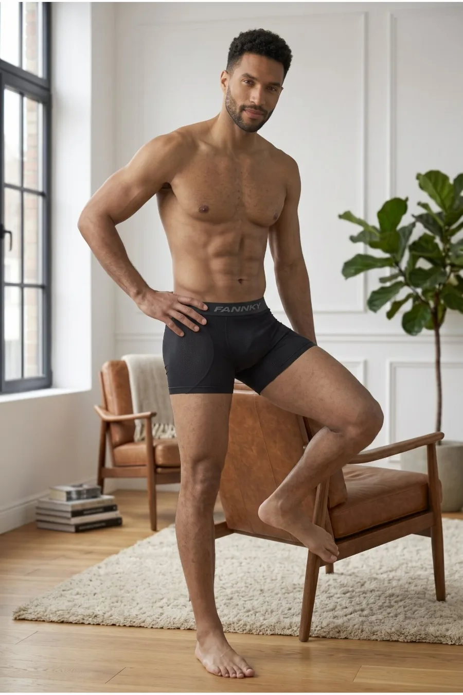 Erkek Rahat Esnek Seamless 2 Li Siyah Boxer