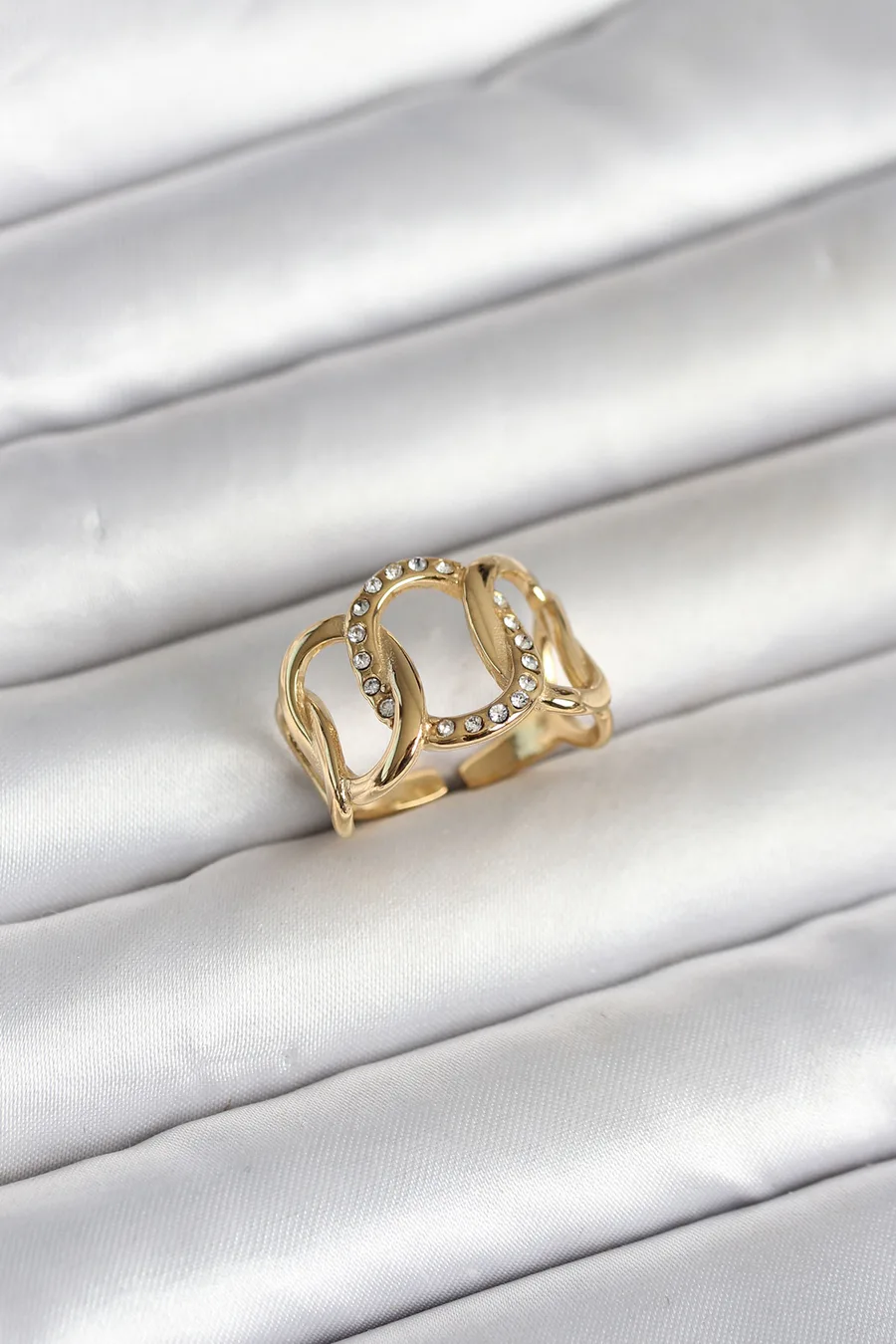 316L Çelik Gold Renk Samanyolu Model Kadın Yüzük