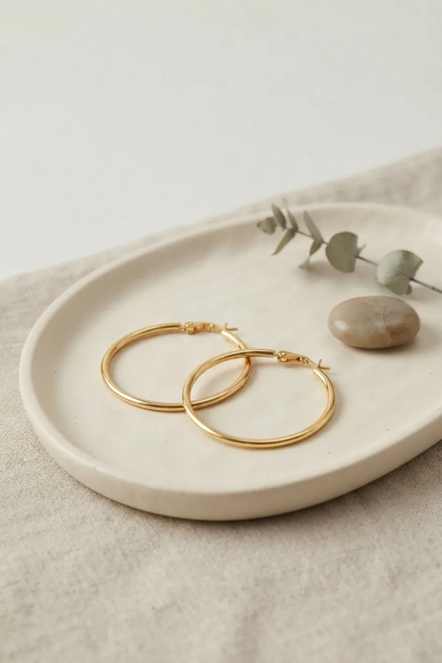 316L Çelik Gold Renk 36 mm Halka Küpe